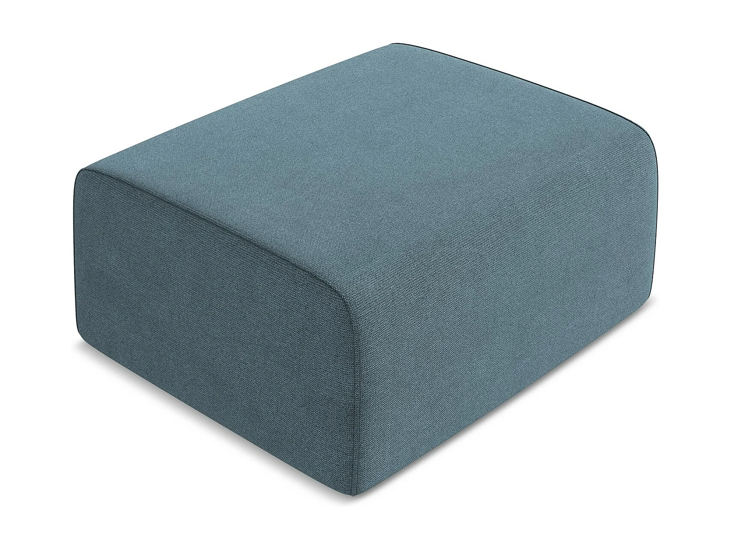 Pouf en Strukturstoff - bleu clair - KALEA