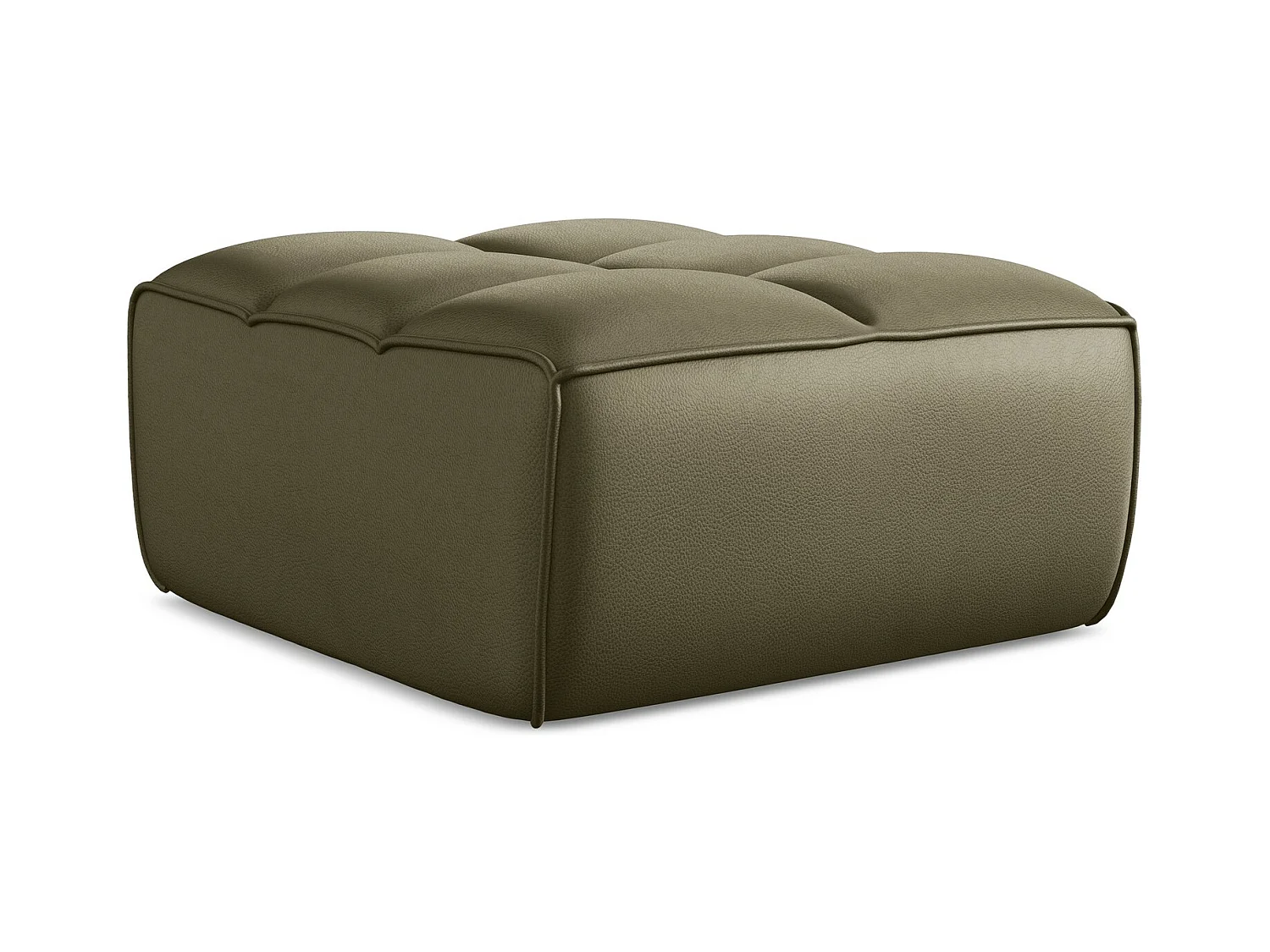 Pouf - Hocker - Kunstleder - Olive - KALAI