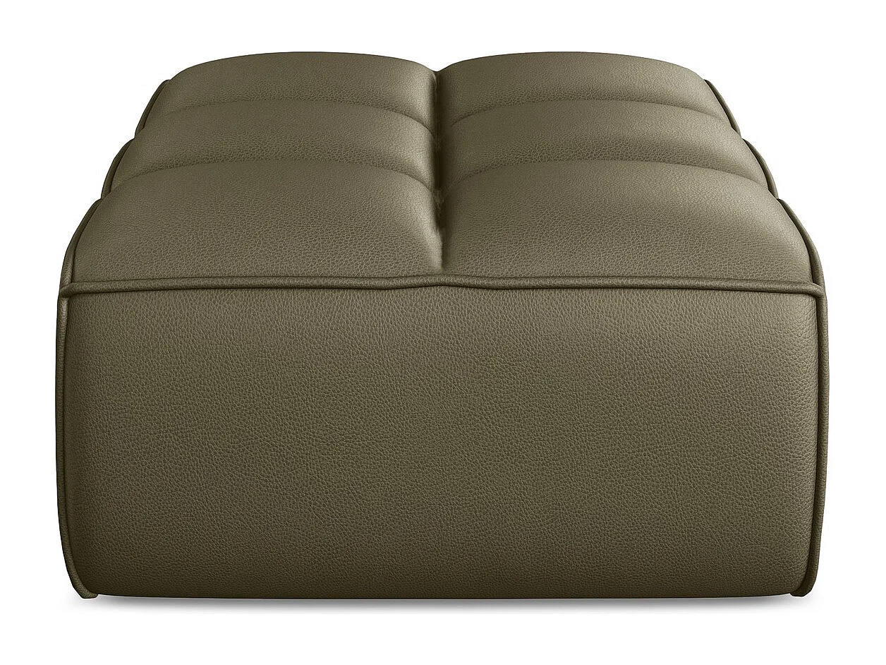 Pouf en Cuir artificiel - olive - KALAI