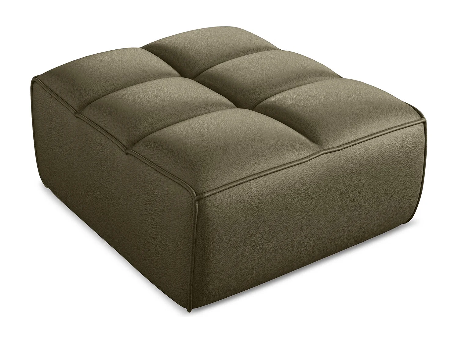 Pouf en Cuir artificiel - olive - KALAI