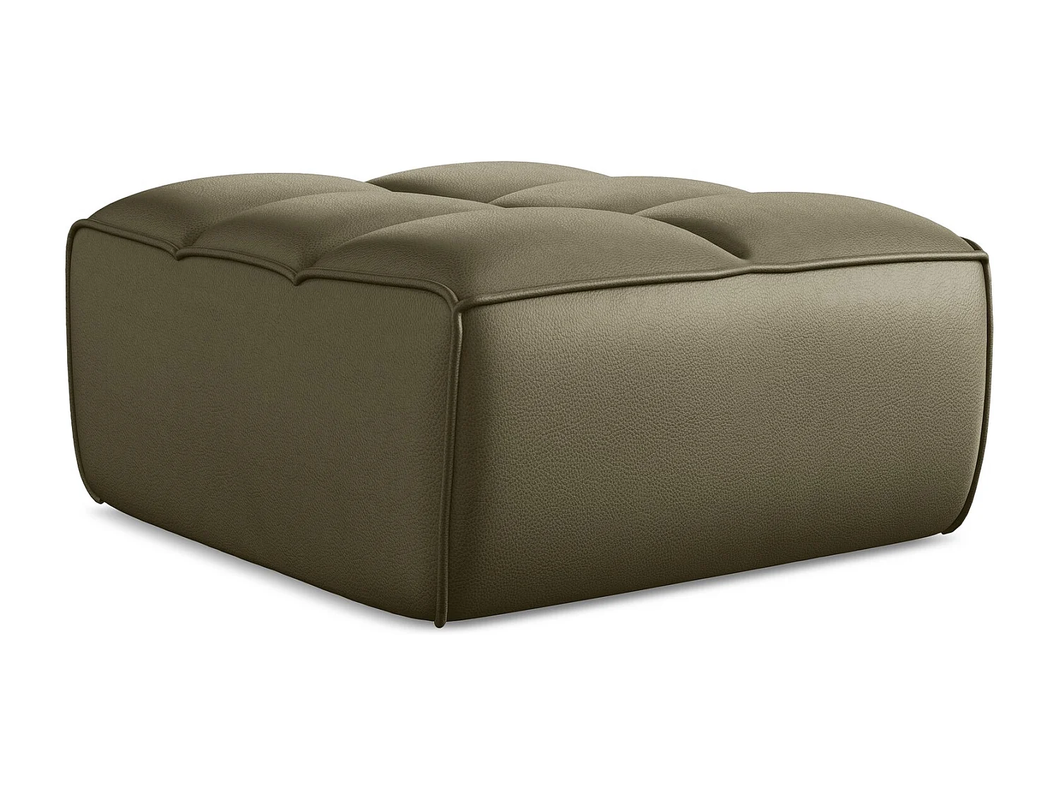 Poef van olijf kunstleer - KALAI