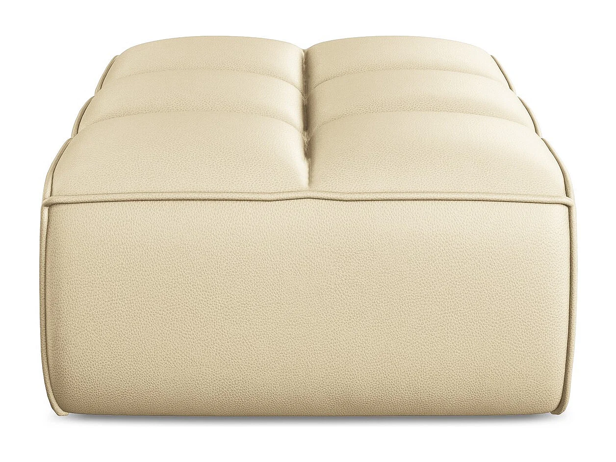 Pouf en Cuir artificiel - beige - KALAI