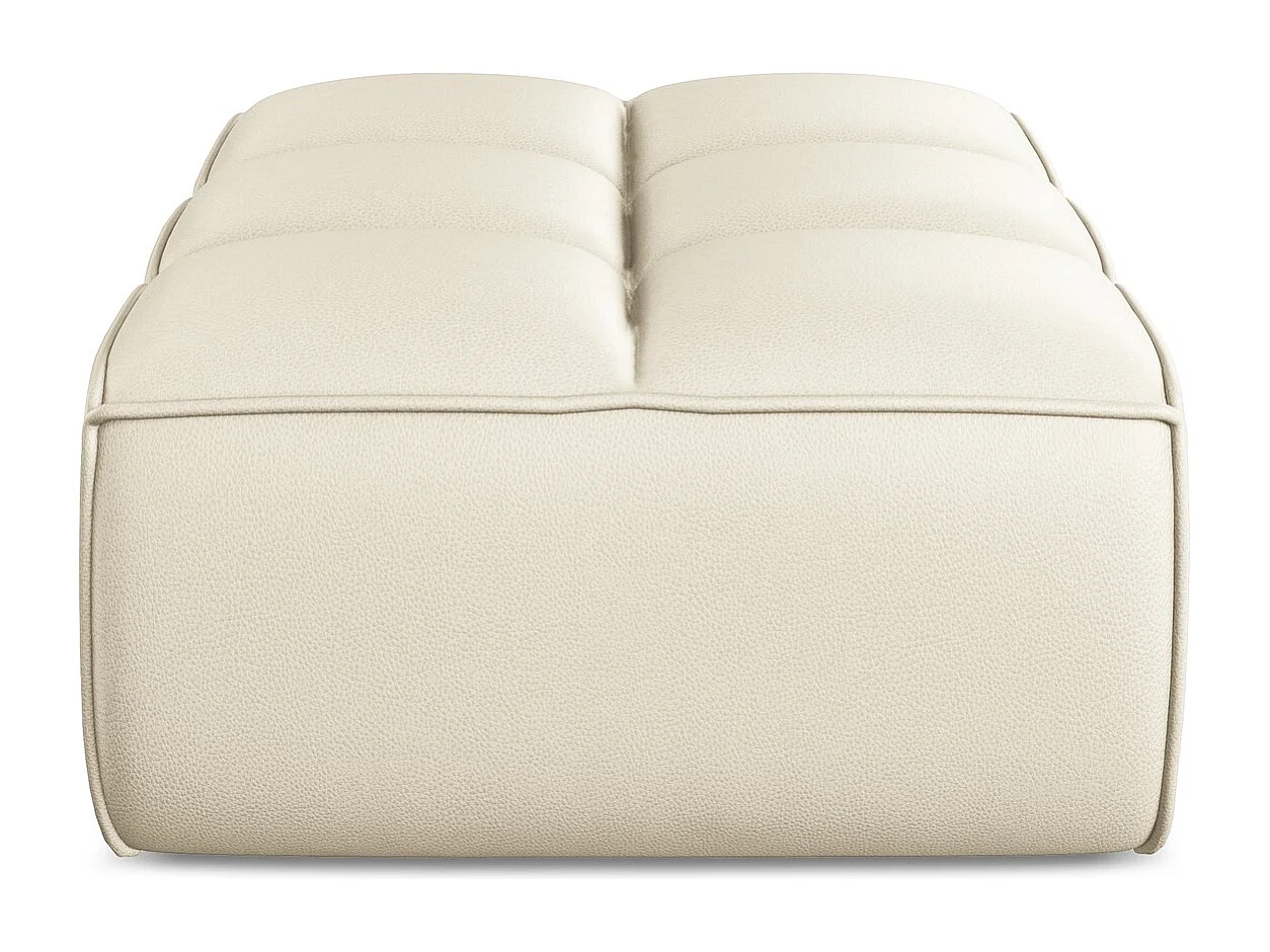 Pouf en Cuir artificiel - beige clair - KALAI