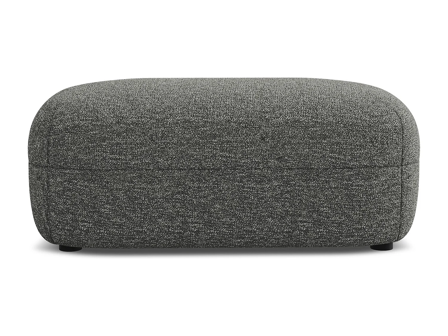 Puff em tecido texturizado cinza escuro - MOANA