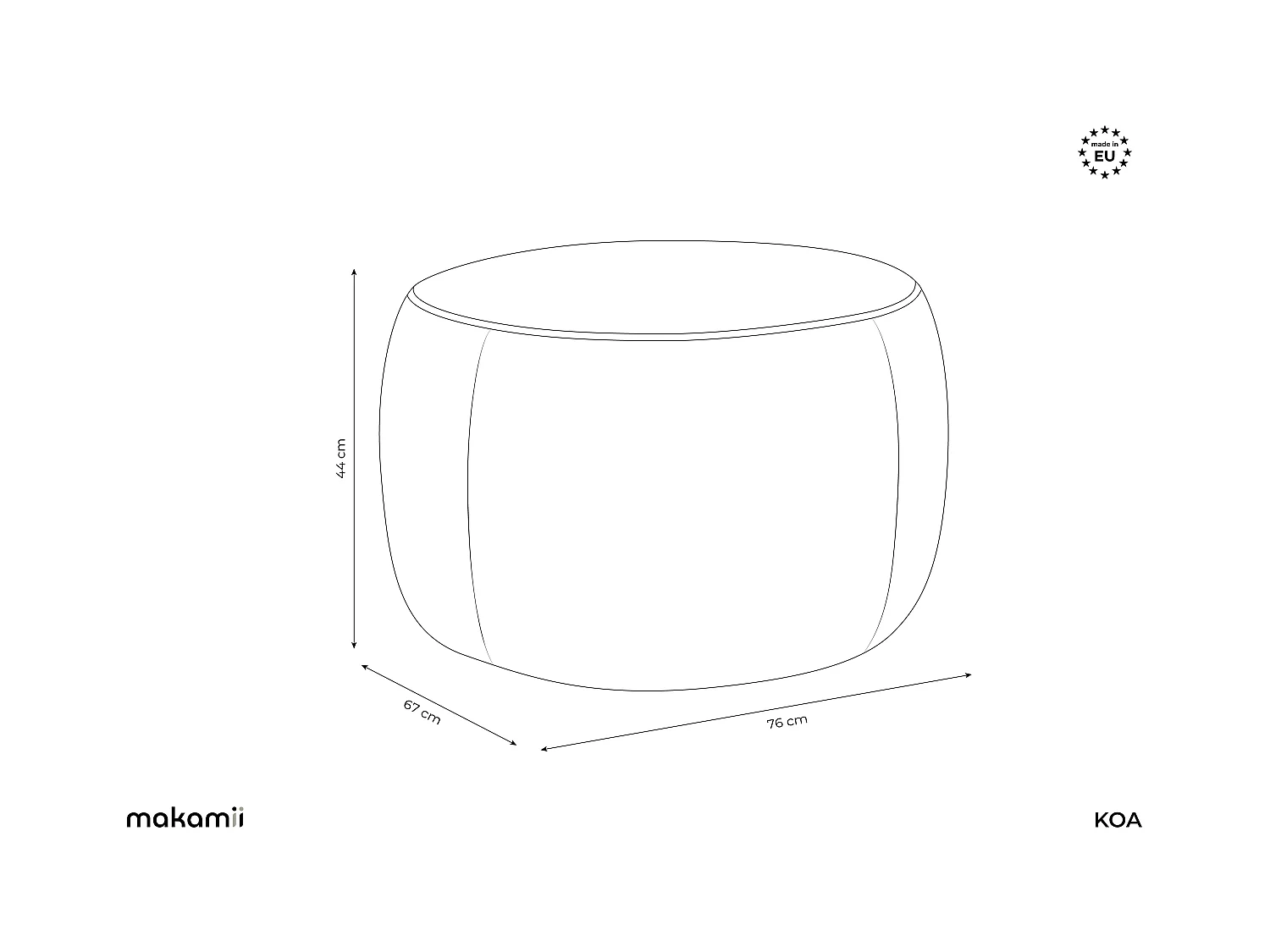 Pouf - Hocker - Bouclé - Taupe - KOA