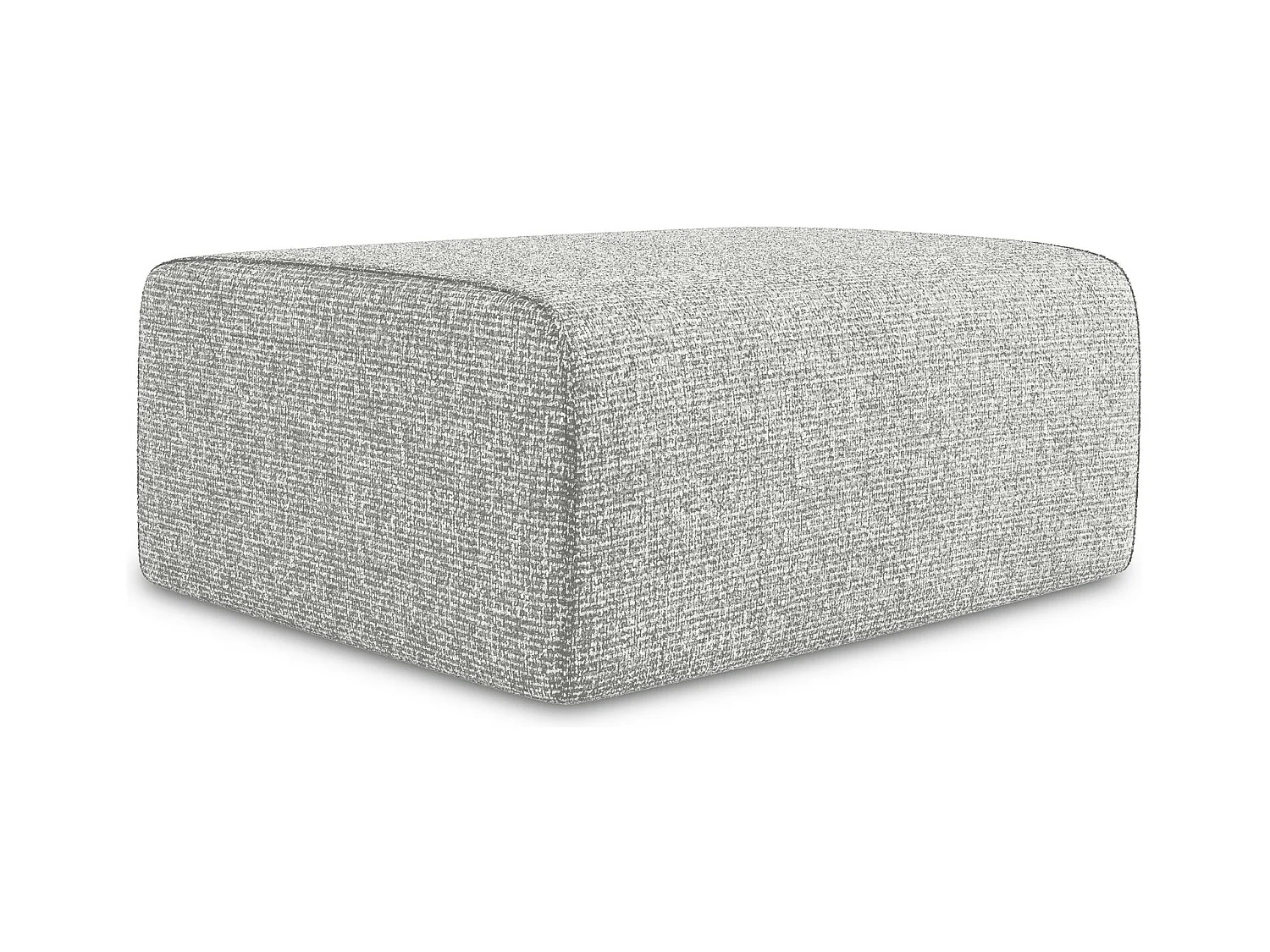 Pouf en Strukturstoff - argent - KALEA