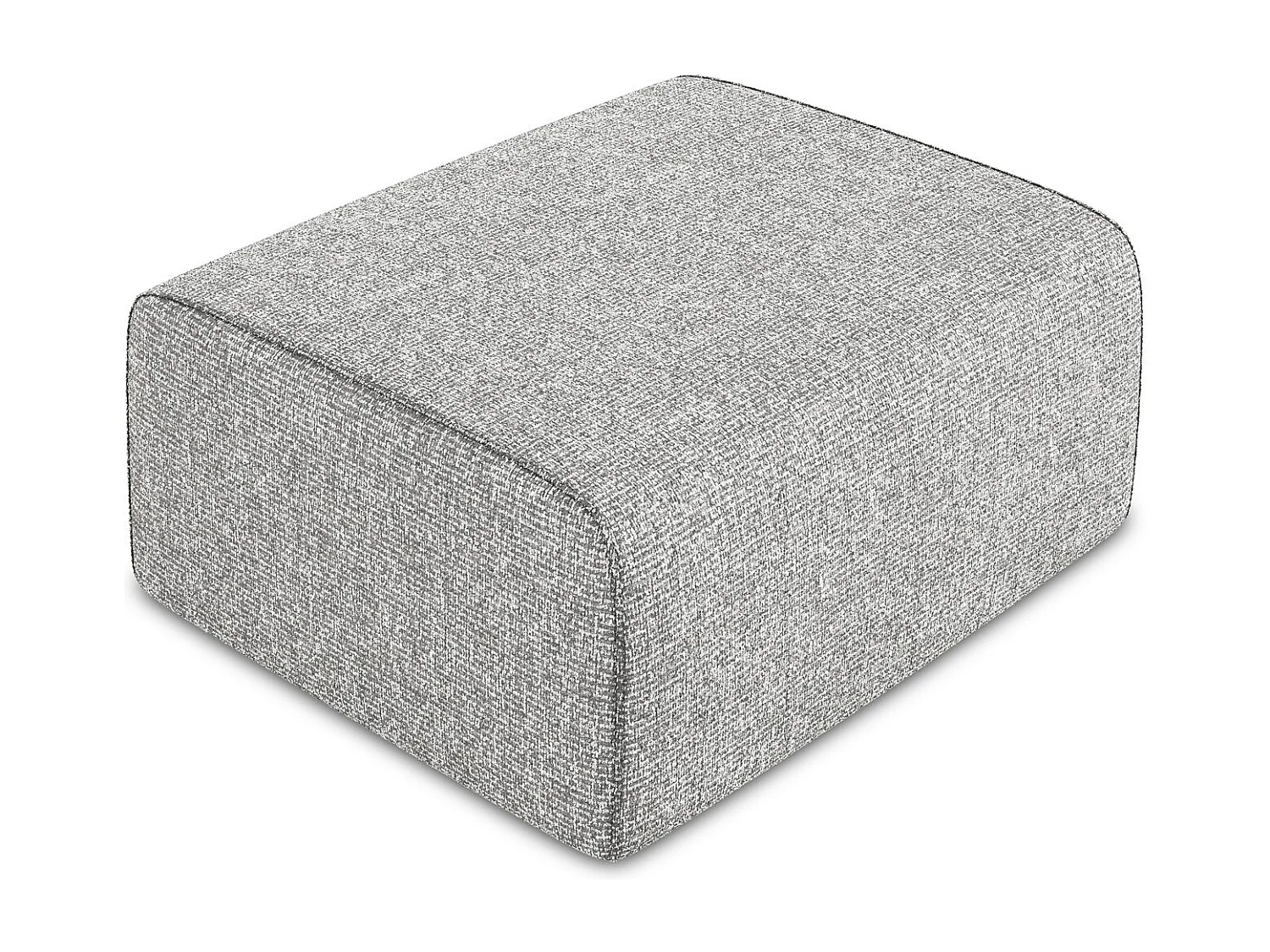 Pufa - z tkaniny strukturalnej - srebrny - KALEA