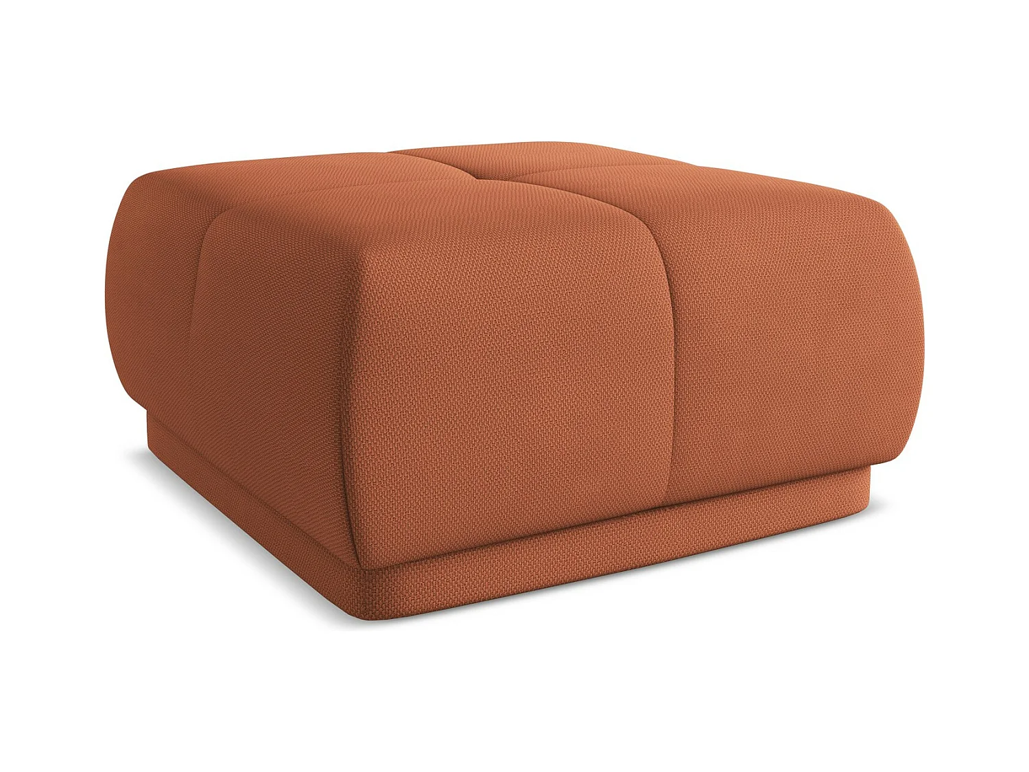 Pouf en Chenille - terre cuite - HOKU