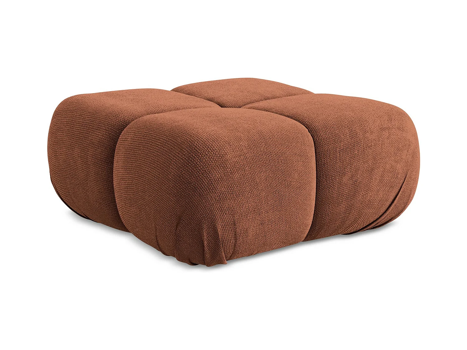 Pouf en Chenille - terre cuite - LOKUA