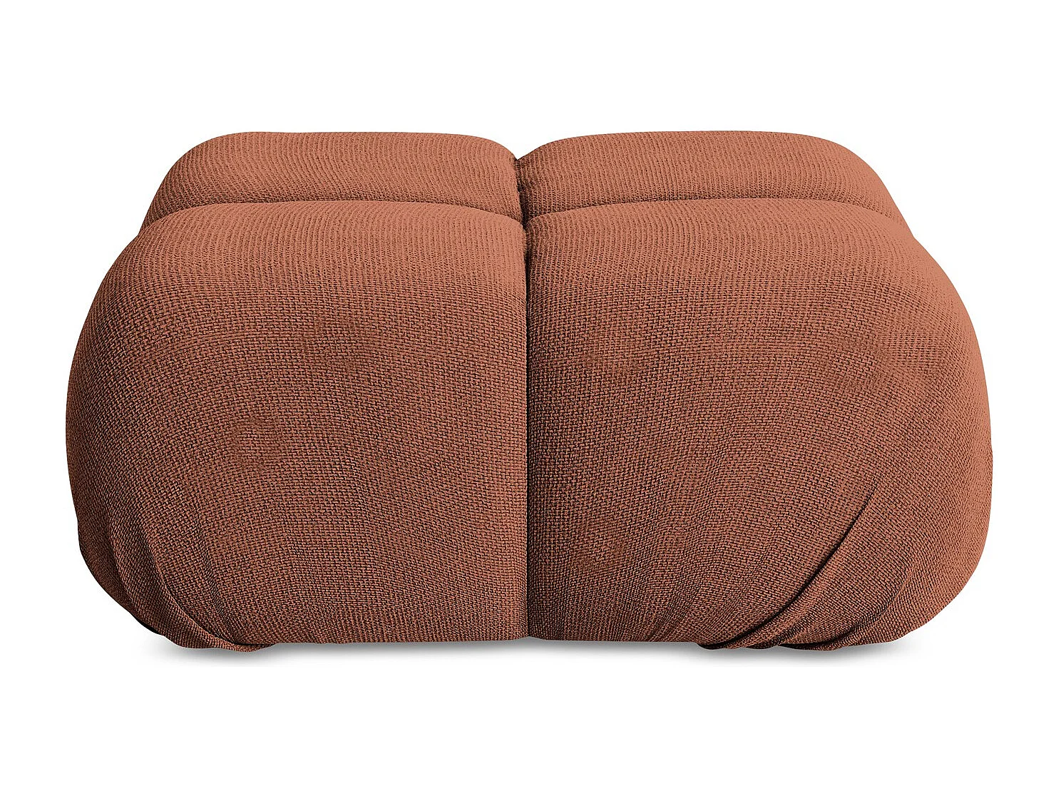 Pouf en Chenille - terre cuite - LOKUA