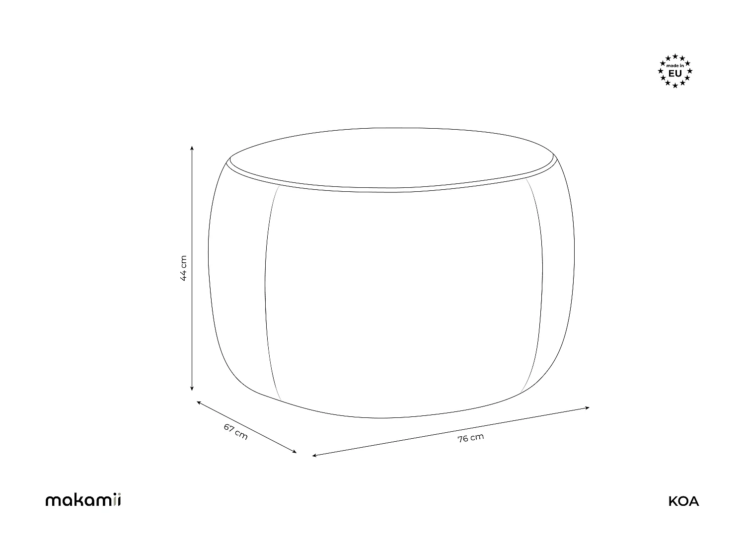 Pouf - Hocker - Bouclé - Grau - KOA