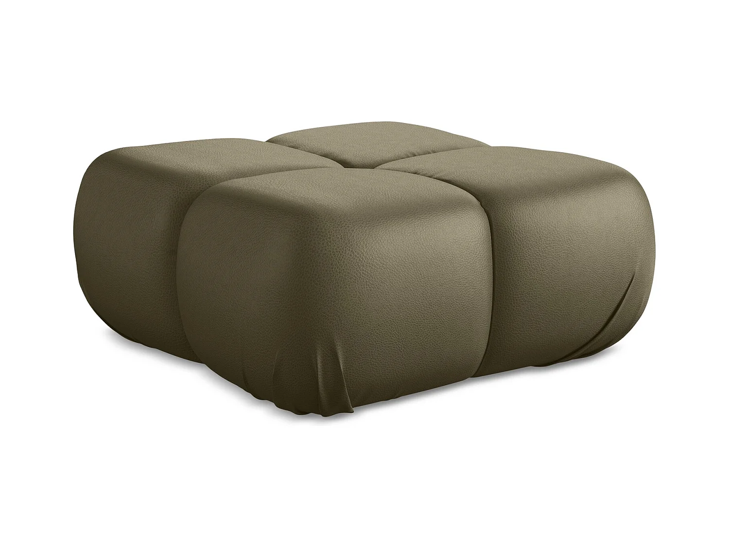 Pouf - Hocker - Kunstleder - Olive - LOKUA