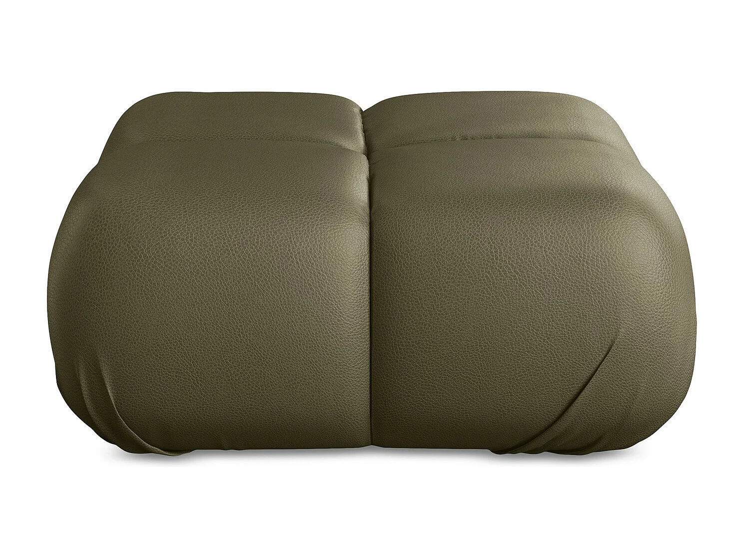 Puff em couro sintético azeitona - LOKUA