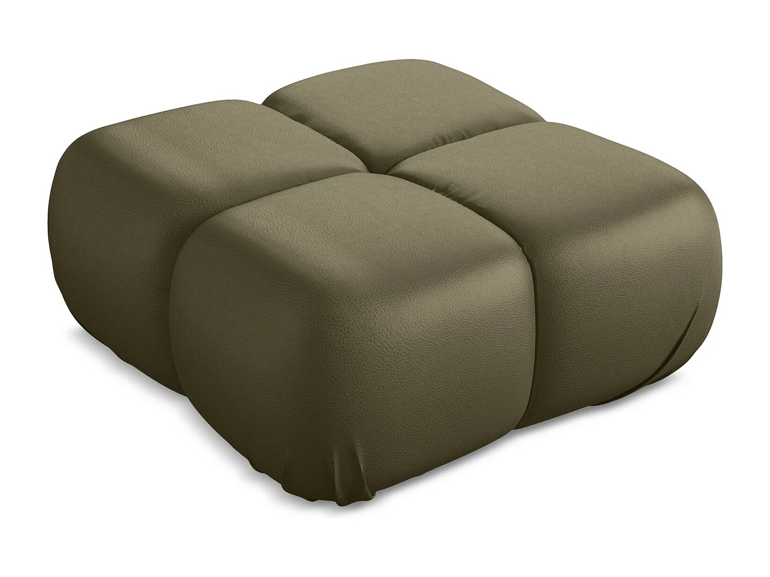 Puff em couro sintético azeitona - LOKUA
