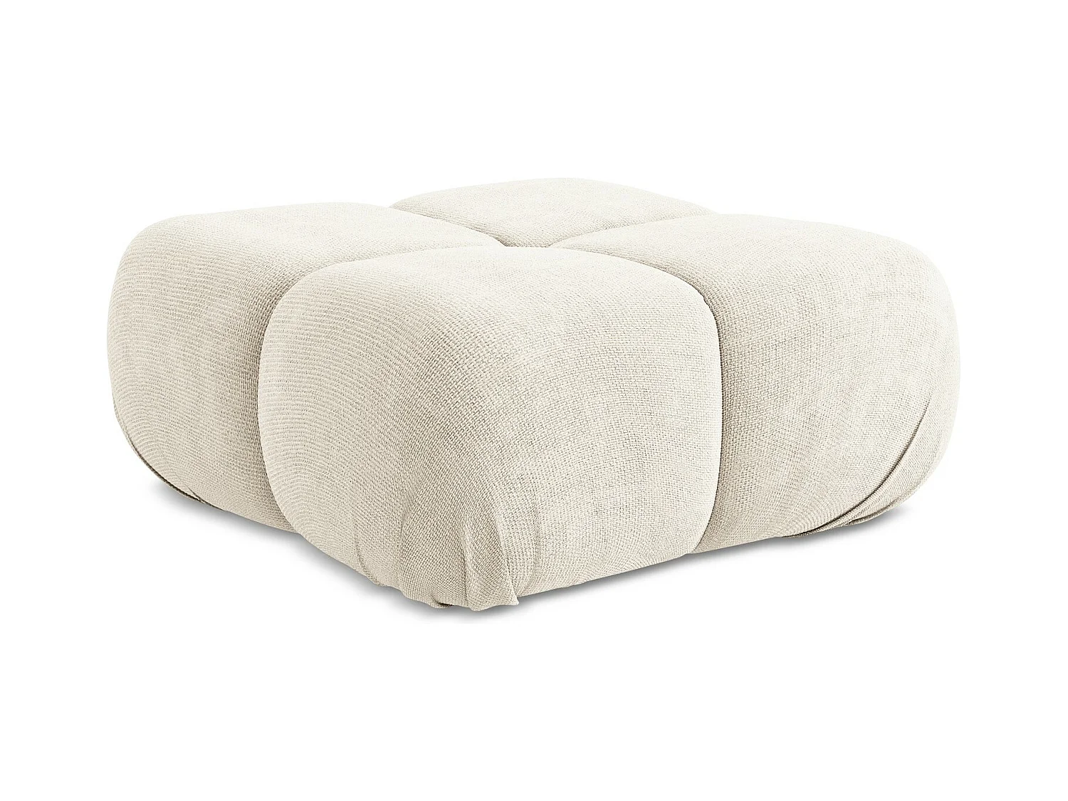 Pouf en Chenille - beige clair - LOKUA