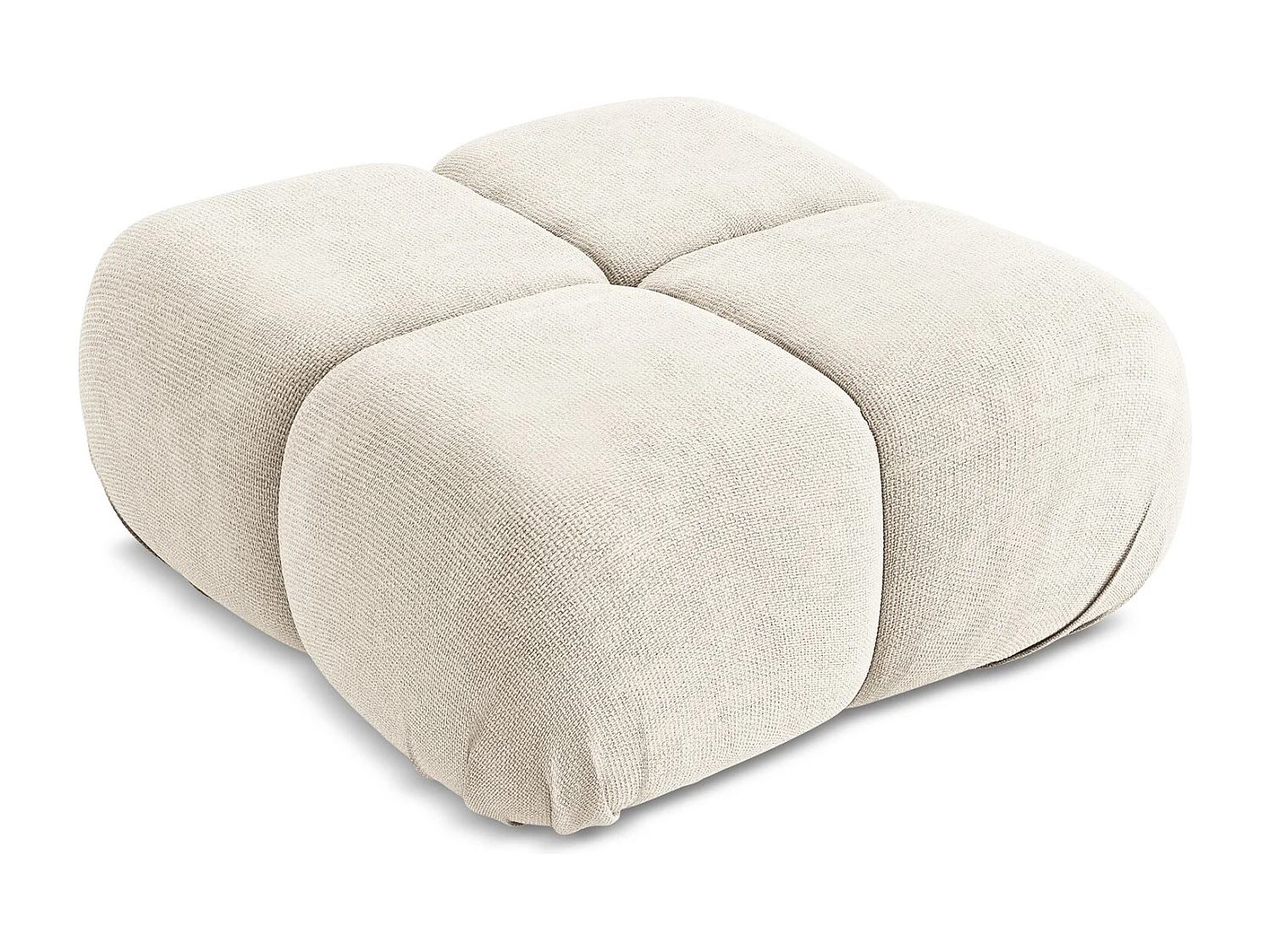 Pouf - Hocker - Chenille - Hell beige - LOKUA