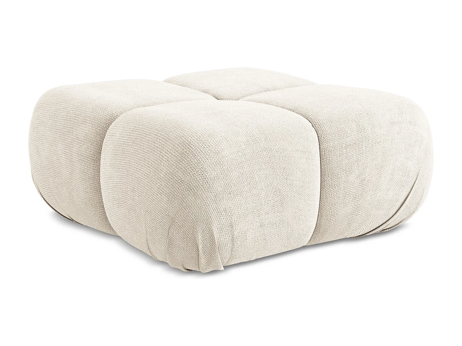 Pouf en Chenille - beige clair - LOKUA