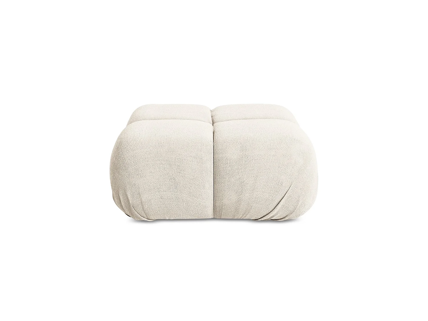 Pouf en tissu chenille - beige clair - SANREMO