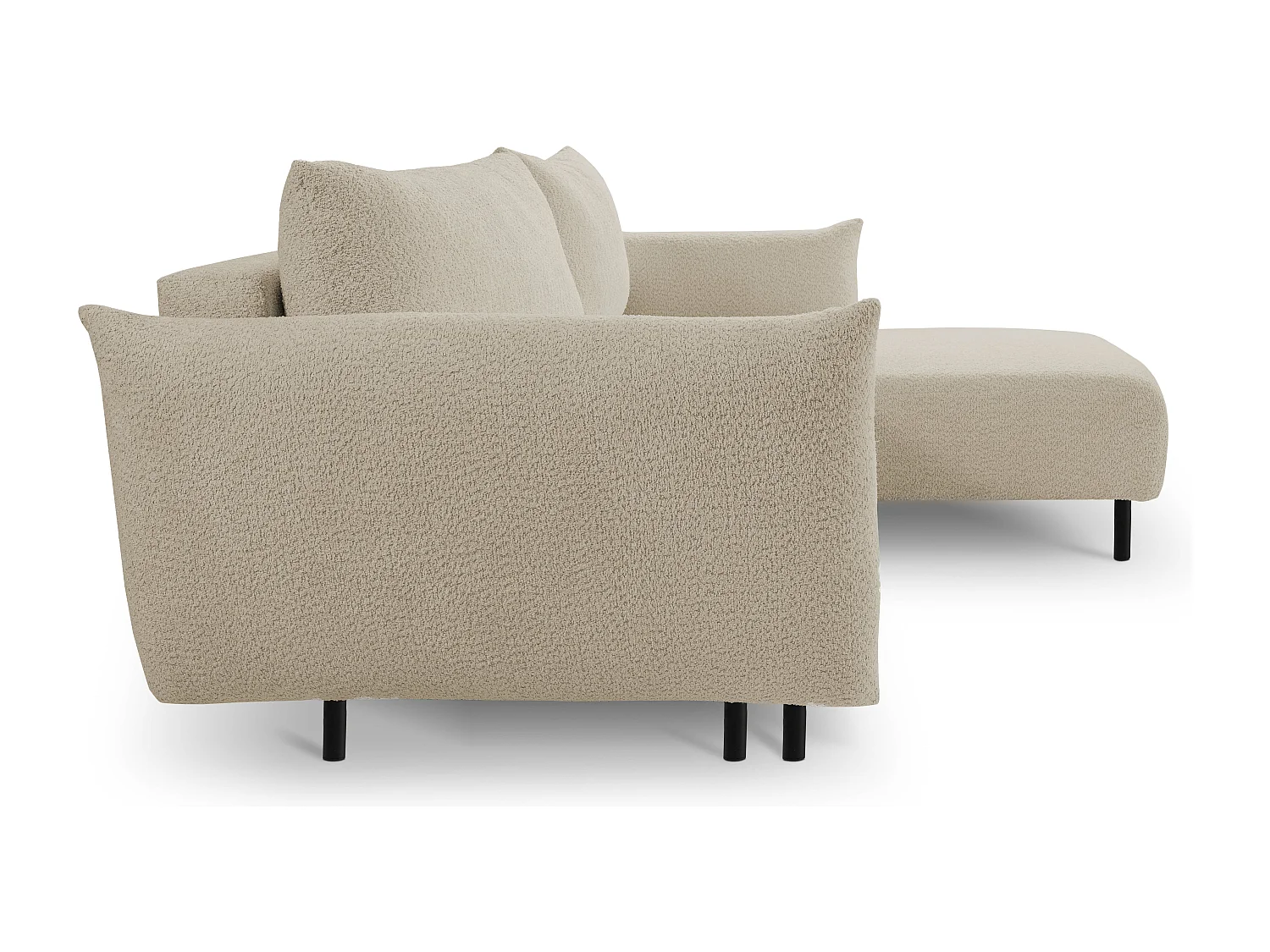 Hoekbank ADEL met slaapfunctie en opbergruimte – L-vorm, metalen poten, verstelbaar, 145x212 cm, 257x90x171 cm, DONKERBEIGE