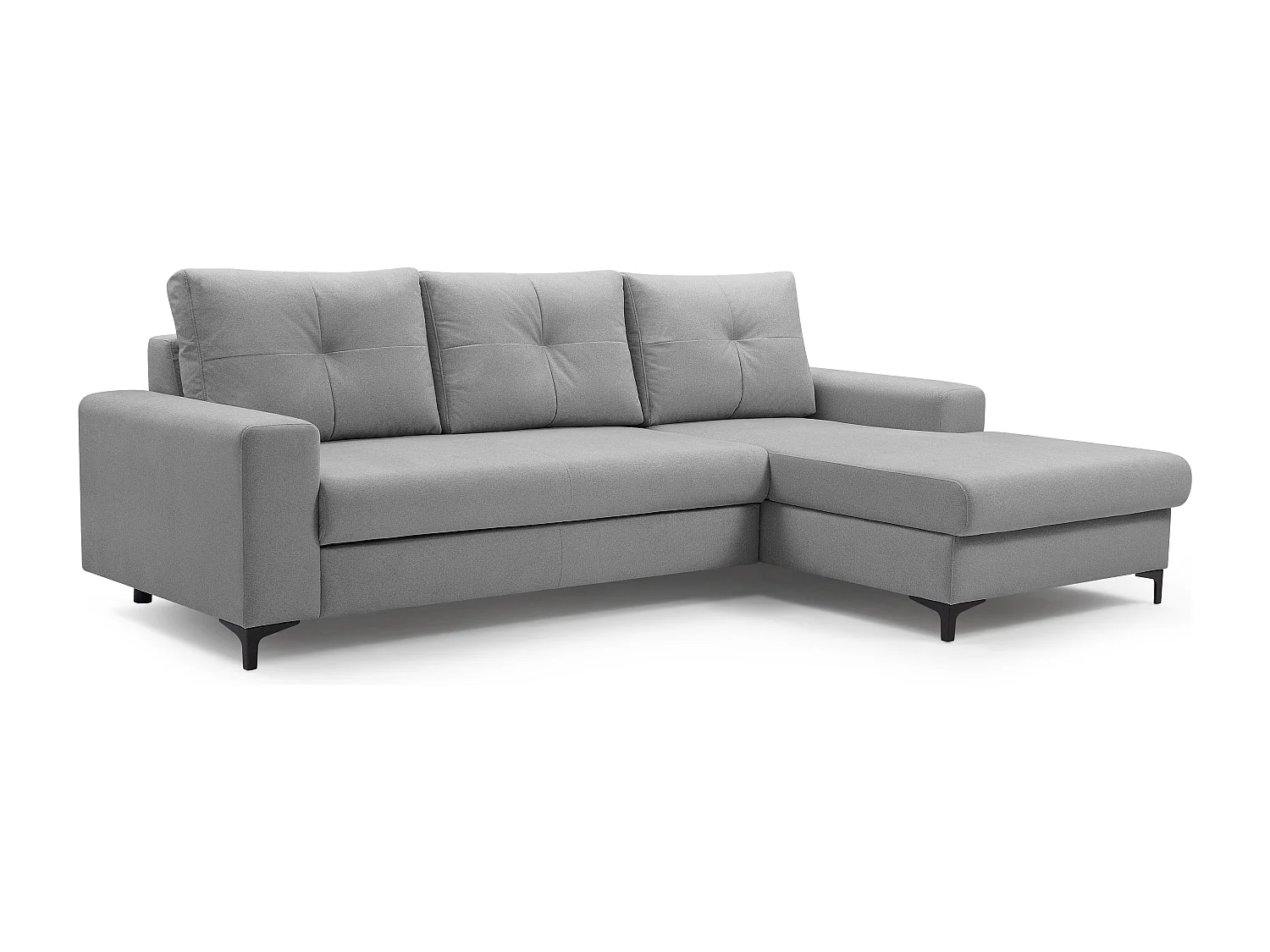 Narożnik AVRA, funkcja spania, pojemnik, prawa strona, 251x165x85 cm, kolor: CIEMNOSZARY