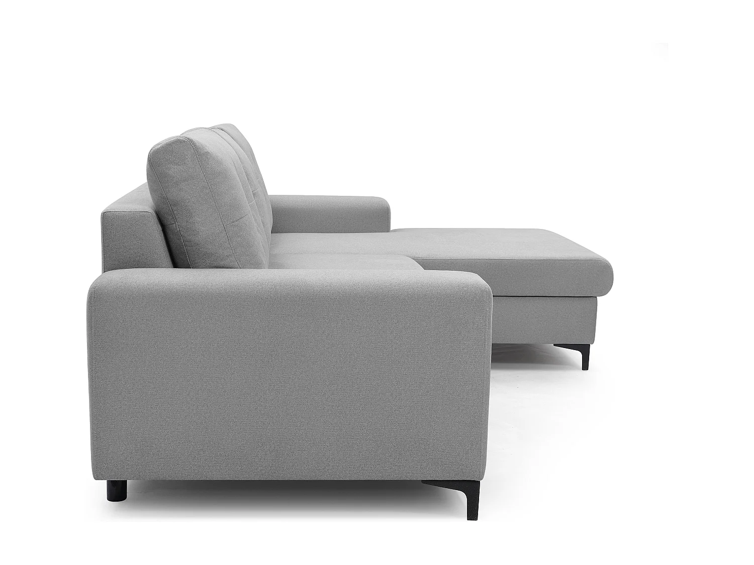 Narożnik AVRA, funkcja spania, pojemnik, prawa strona, 251x165x85 cm, kolor: CIEMNOSZARY