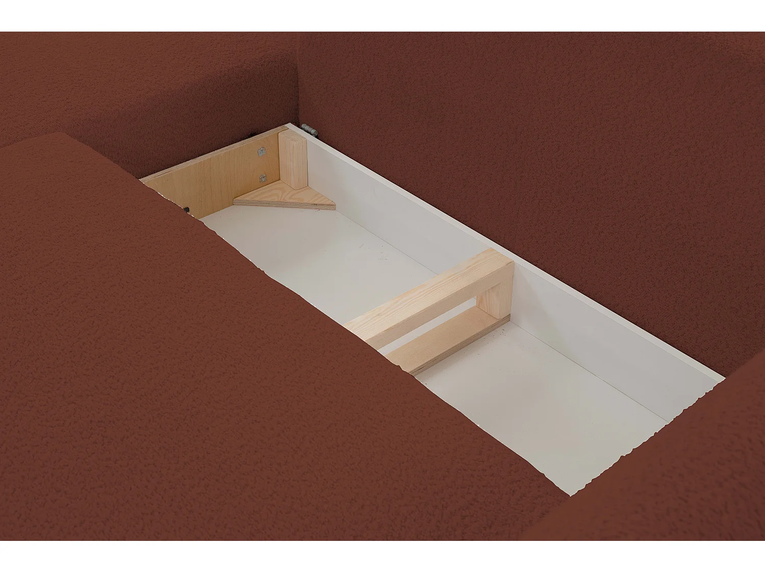 Hoekbank ADEL met slaapfunctie en opbergruimte – L-vorm, metalen poten, verstelbaar, 145x212 cm, 257x90x171 cm, BORDEAUX