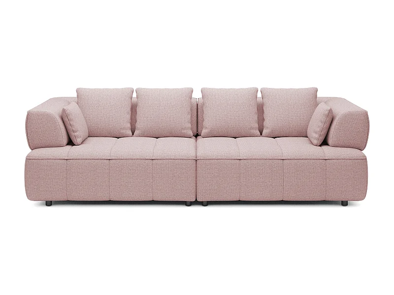 AULA BigSofa met verstelbare zitdiepte, zonder slaapfunctie, verstelbare rugleuning, modern design, poederroze, 284x111x84/75 cm