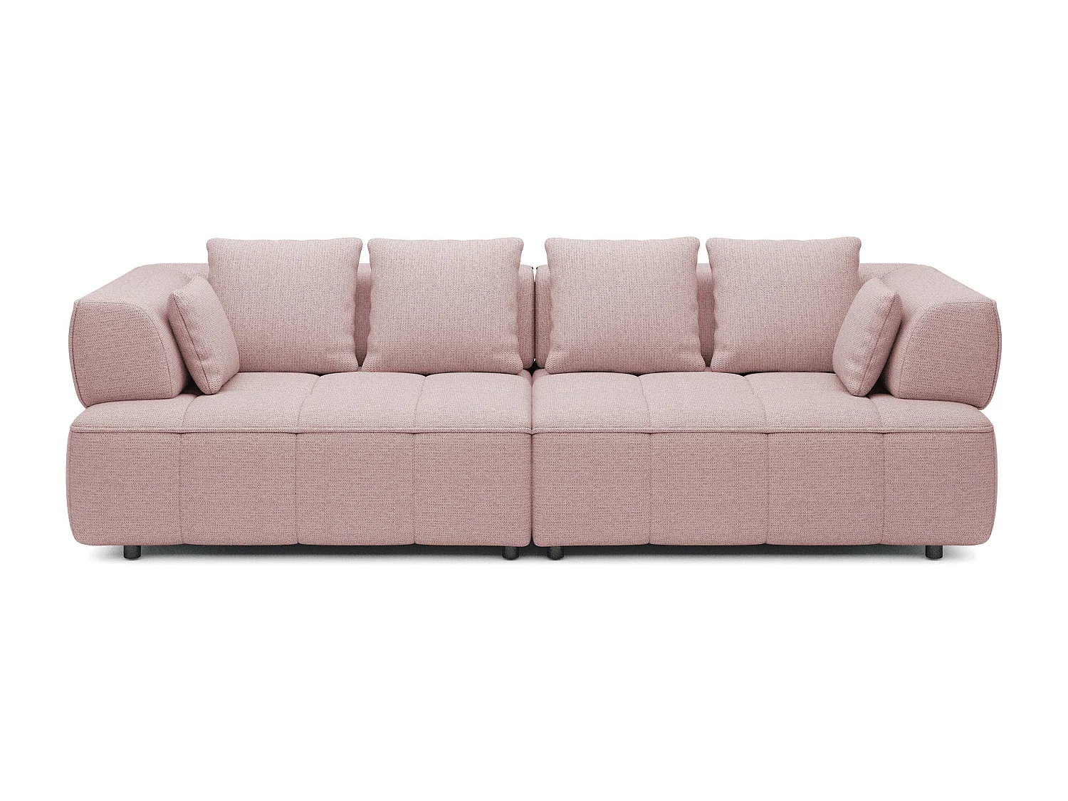 AULA BigSofa met verstelbare zitdiepte, zonder slaapfunctie, verstelbare rugleuning, modern design, poederroze, 284x111x84/75 cm