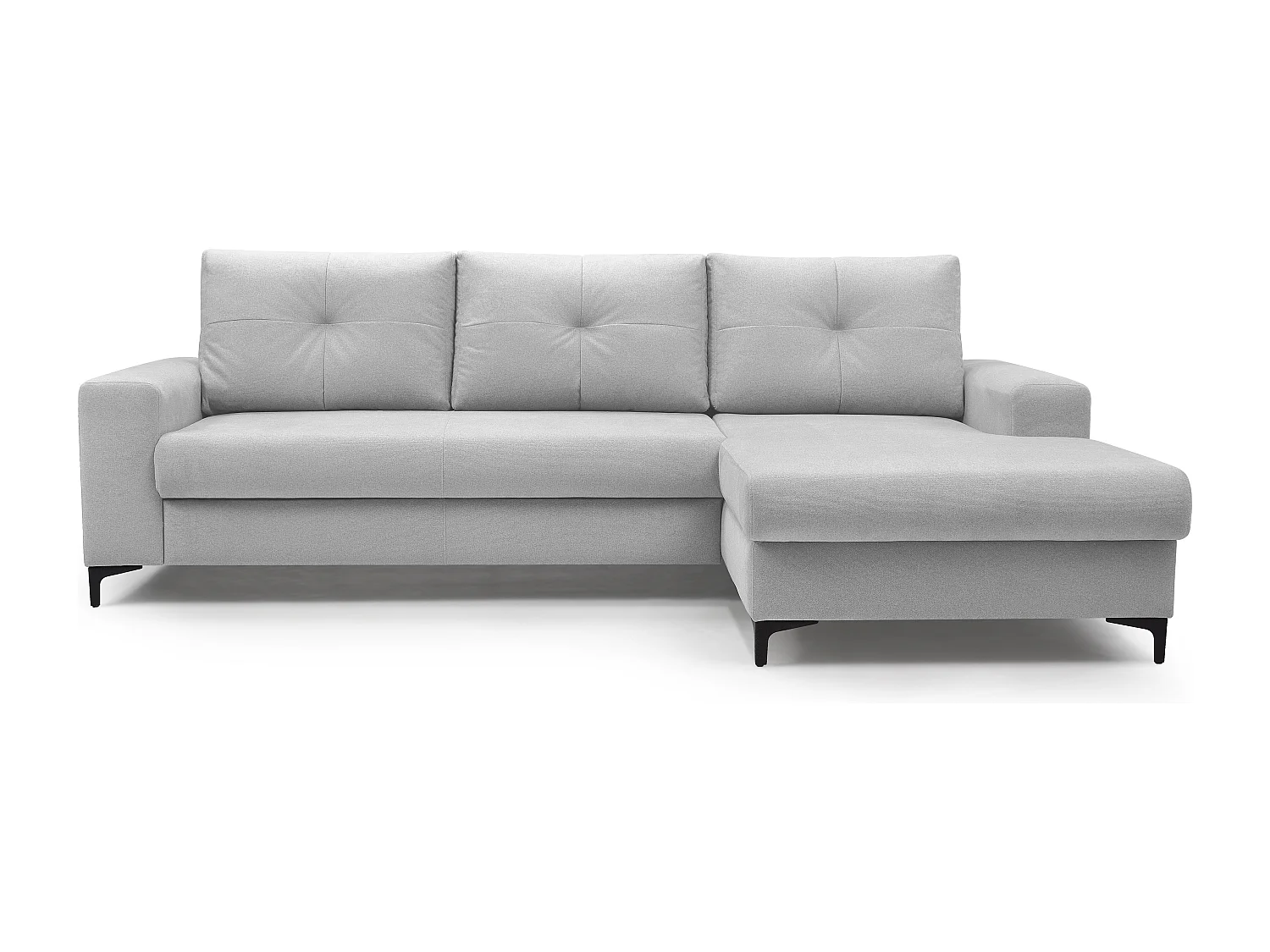 Ecksofa AVRA mit Schlaffunktion, Stauraum, rechte Seite, 251x165x85 cm, Farbe: GRAU
