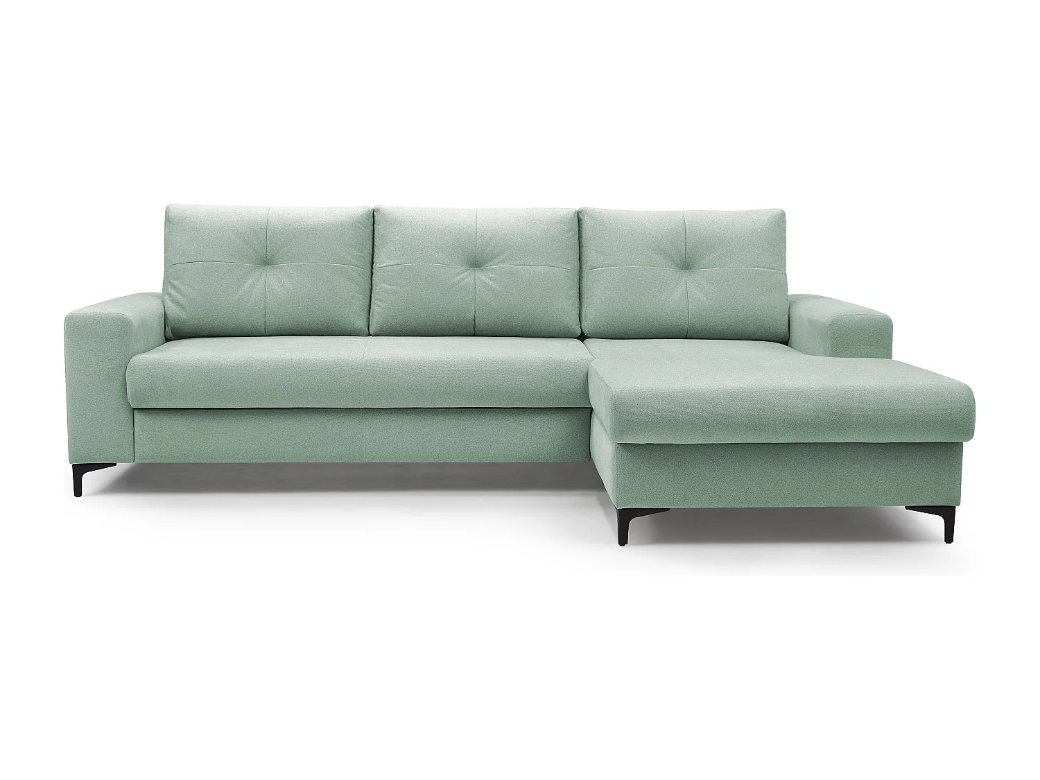 Ecksofa AVRA mit Schlaffunktion, Stauraum, rechte Seite, 251x165x85 cm, Farbe: TÜRKIS