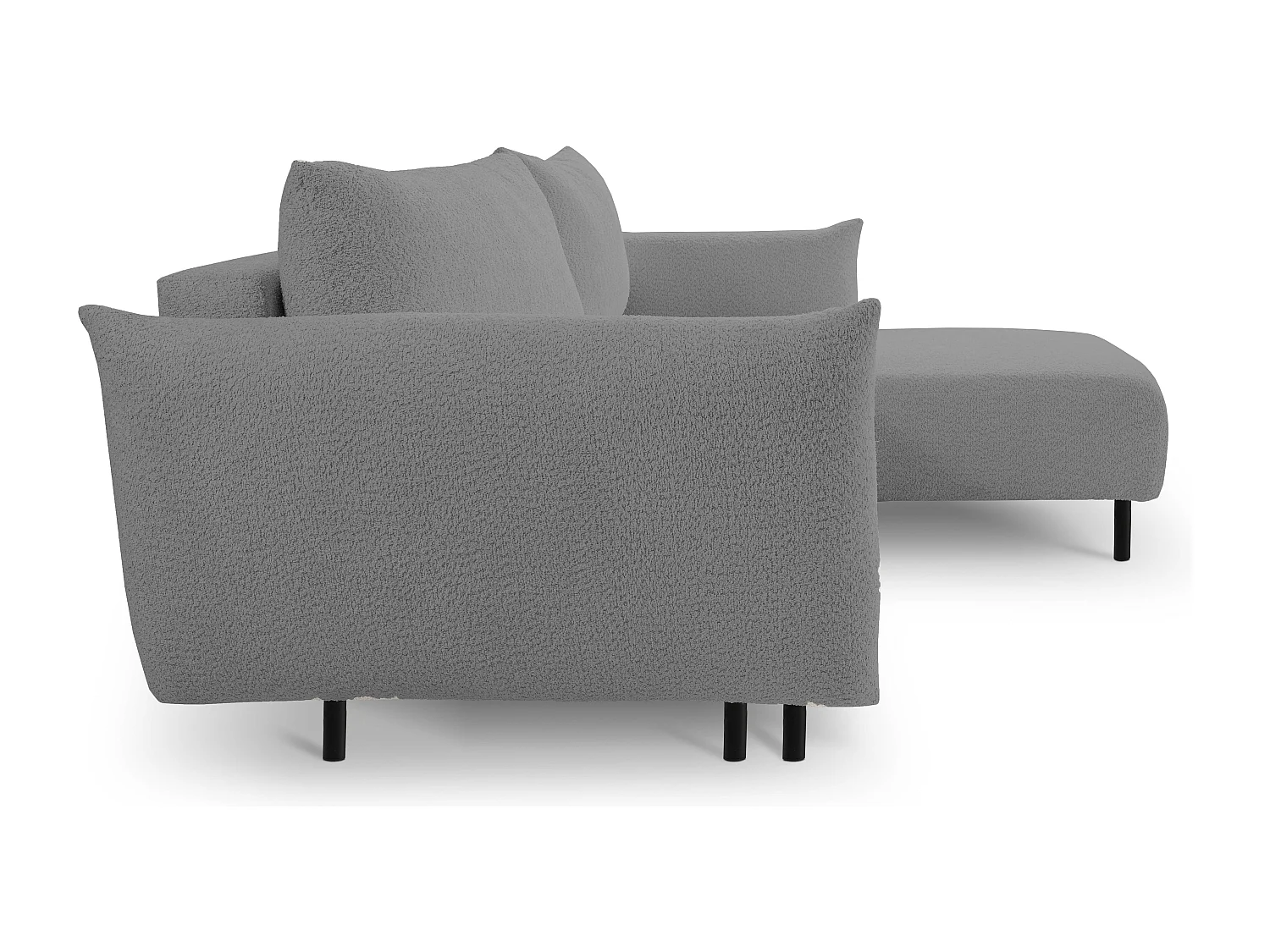 Hoekbank ADEL met slaapfunctie en opbergruimte – L-vorm, metalen poten, verstelbaar, 145x212 cm, 257x90x171 cm, LICHTGRIJS RECHTS