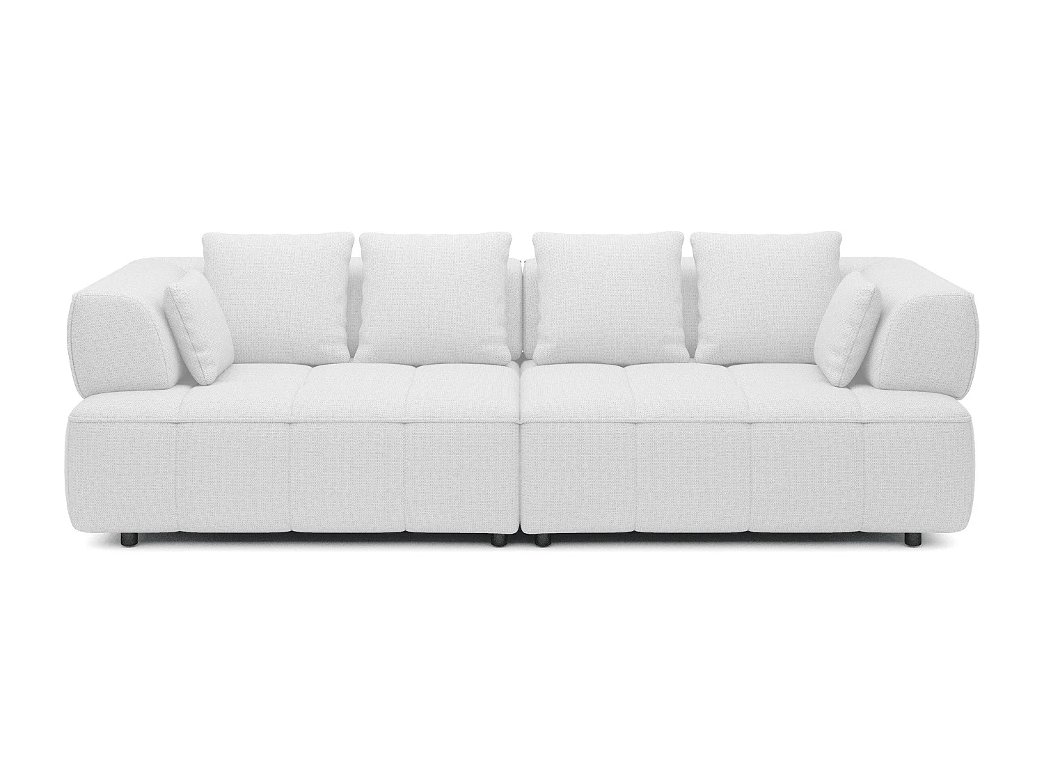 AULA BigSofa met verstelbare zitdiepte, zonder slaapfunctie, verstelbare rugleuning, modern design, wit, 284x111x84/75 cm