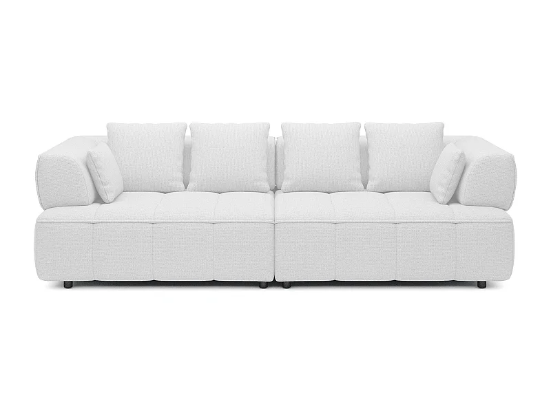 AULA BigSofa met verstelbare zitdiepte, zonder slaapfunctie, verstelbare rugleuning, modern design, wit, 284x111x84/75 cm