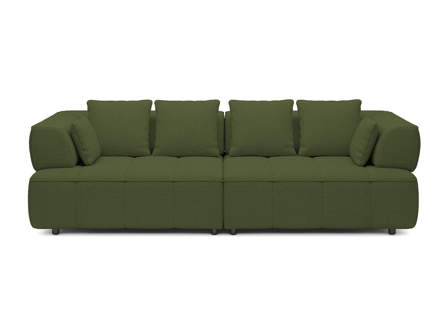 AULA BigSofa met verstelbare zitdiepte, zonder slaapfunctie, verstelbare rugleuning, modern design, groen, 284x111x84/75 cm