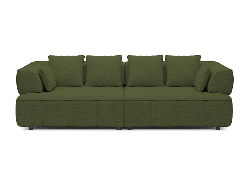 AULA BigSofa z regulowaną głębokością siedziska, bez funkcji spania, regulowane oparcia, nowoczesny design, zielony, 284x111x84/75 cm