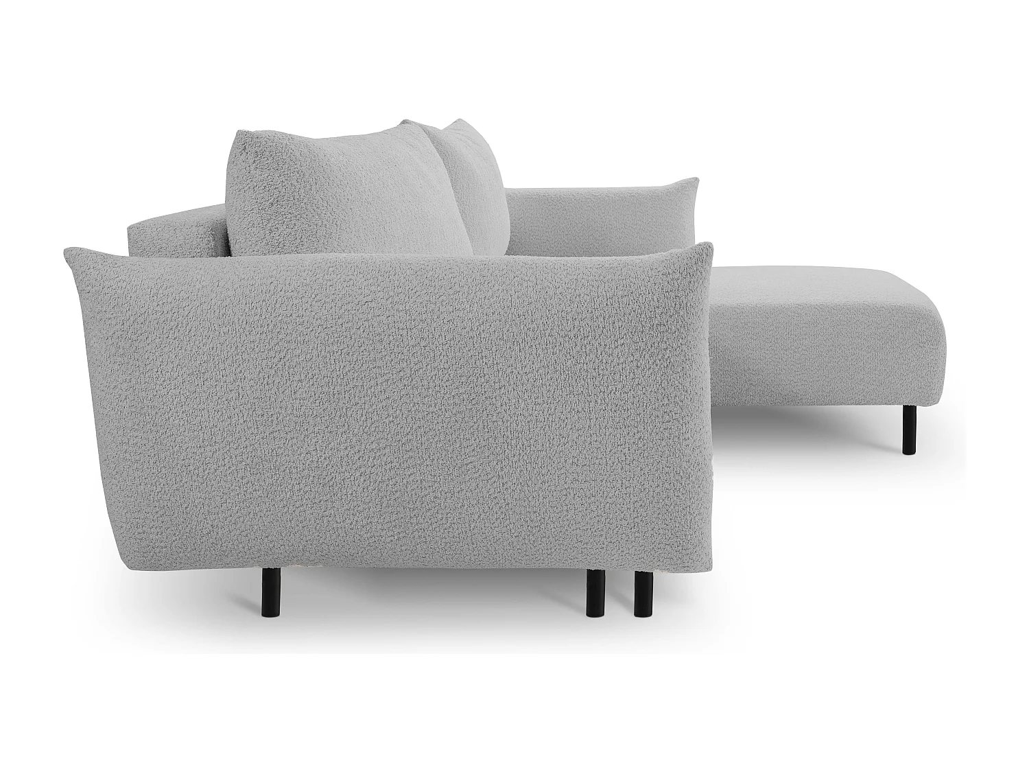 Ecksofa ADEL mit Schlaffunktion und Bettkasten – L-Form, Metallfüße, verstellbar, 145x212cm, 257x90x171cm GRAU RECHTS