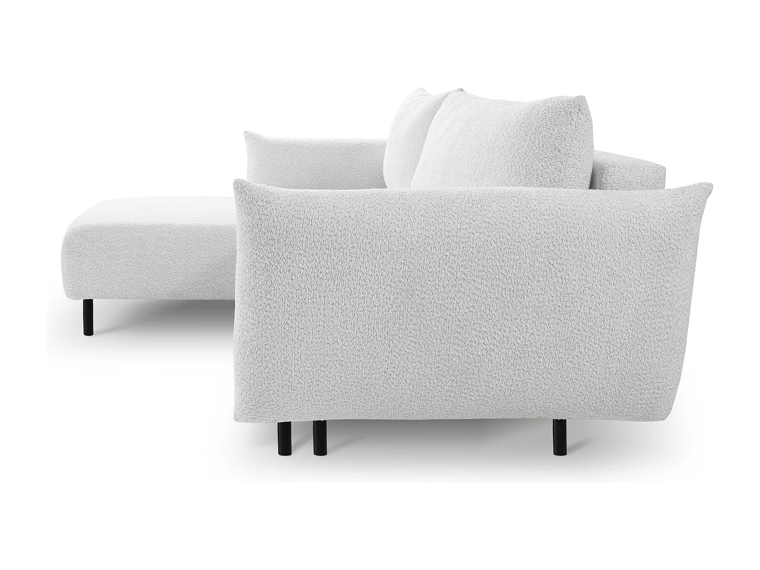 Hoekbank ADEL met slaapfunctie en opbergruimte – L-vorm, metalen poten, verstelbaar, 145x212 cm, 257x90x171 cm, ZILVER