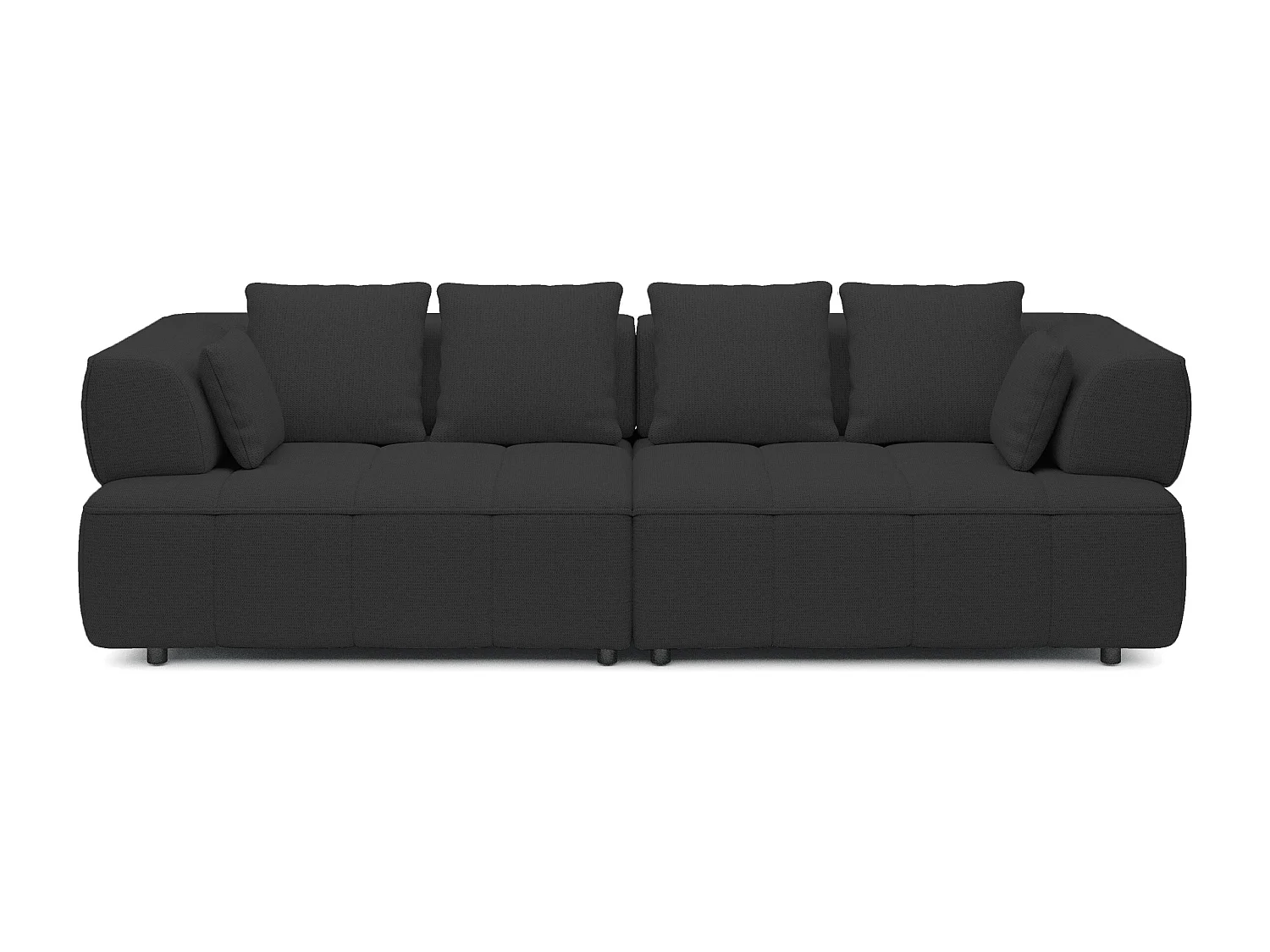 AULA BigSofa met verstelbare zitdiepte, zonder slaapfunctie, verstelbare rugleuning, modern design, zwart, 284x111x84/75 cm