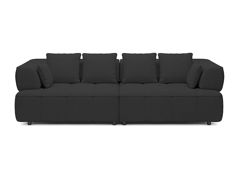 Canapé AULA BigSofa avec profondeur d'assise réglable, sans fonction couchage, dossier réglable, design moderne, noir, 284x111x84/75 cm