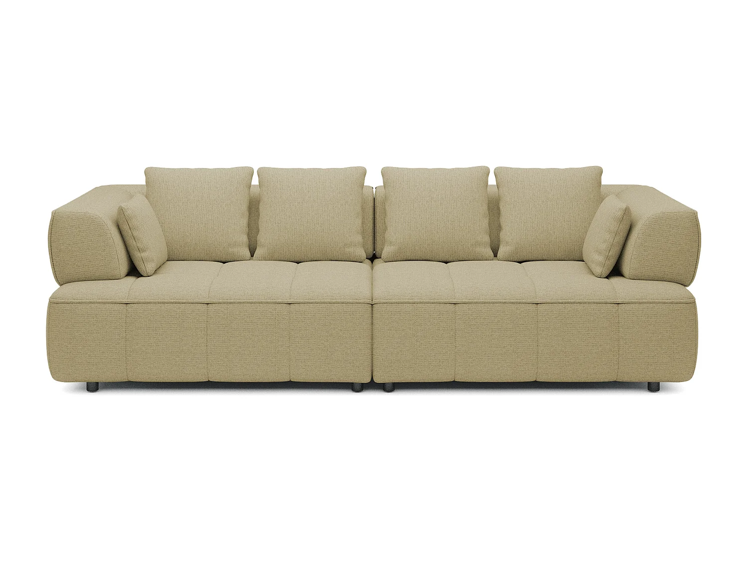 AULA BigSofa z regulowaną głębokością siedziska, bez funkcji spania, regulowane oparcia, nowoczesny design, żółty, 284x111x84/75 cm