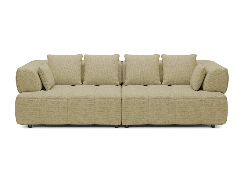 AULA BigSofa z regulowaną głębokością siedziska, bez funkcji spania, regulowane oparcia, nowoczesny design, żółty, 284x111x84/75 cm