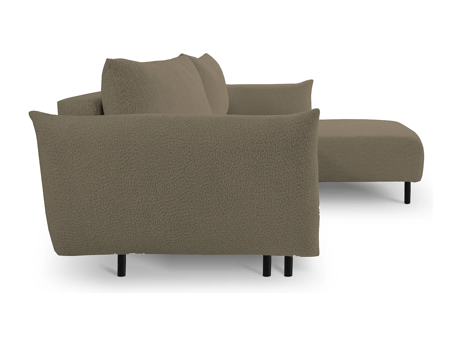 Hoekbank ADEL met slaapfunctie en opbergruimte – L-vorm, metalen poten, verstelbaar, 145x212 cm, 257x90x171 cm, GRIJS-BRUIN RECHTS