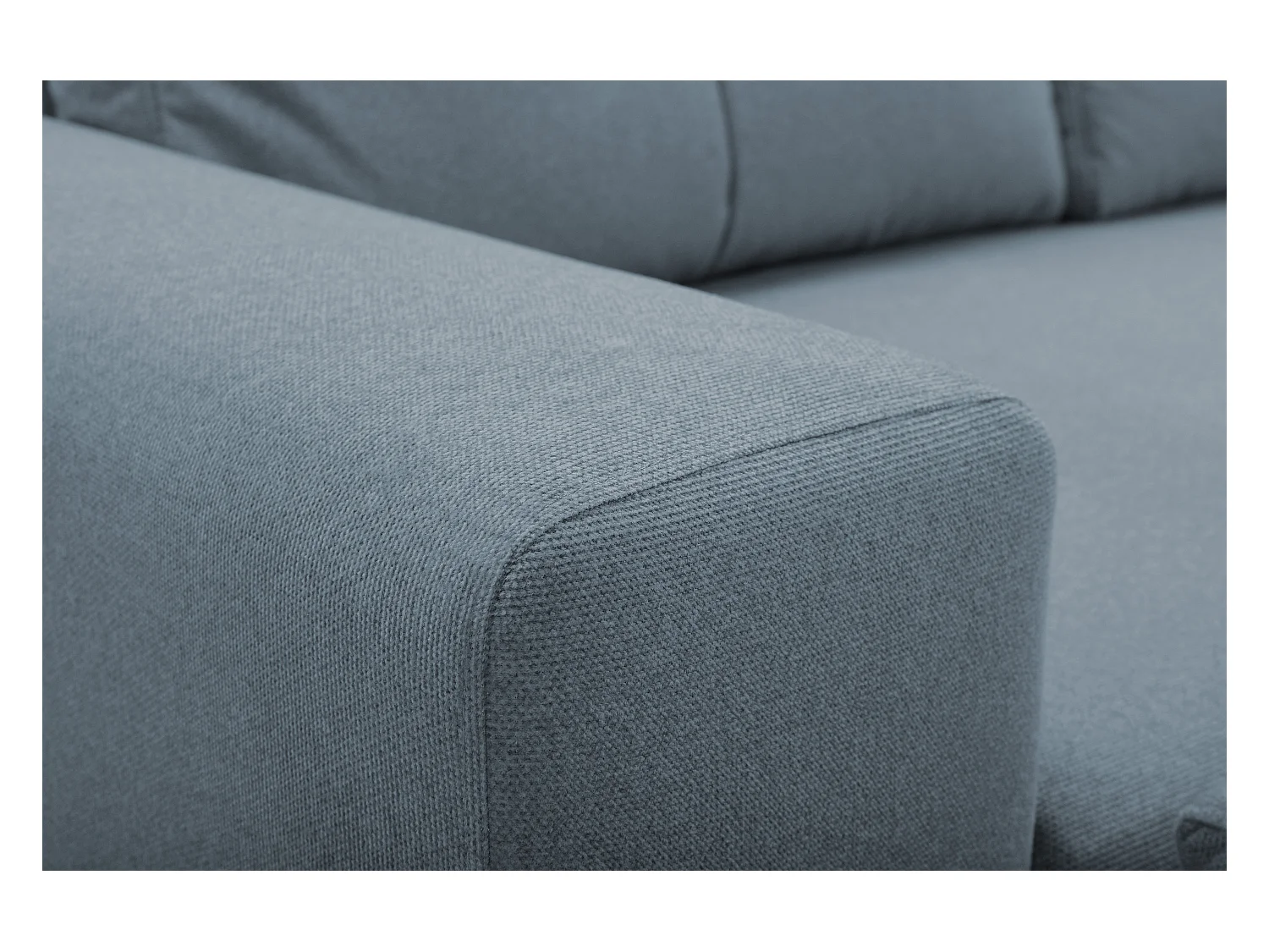 Canapé d'angle AVRA convertible, coffre de rangement, côté droit, 251x165x85 cm, couleur : BLEU