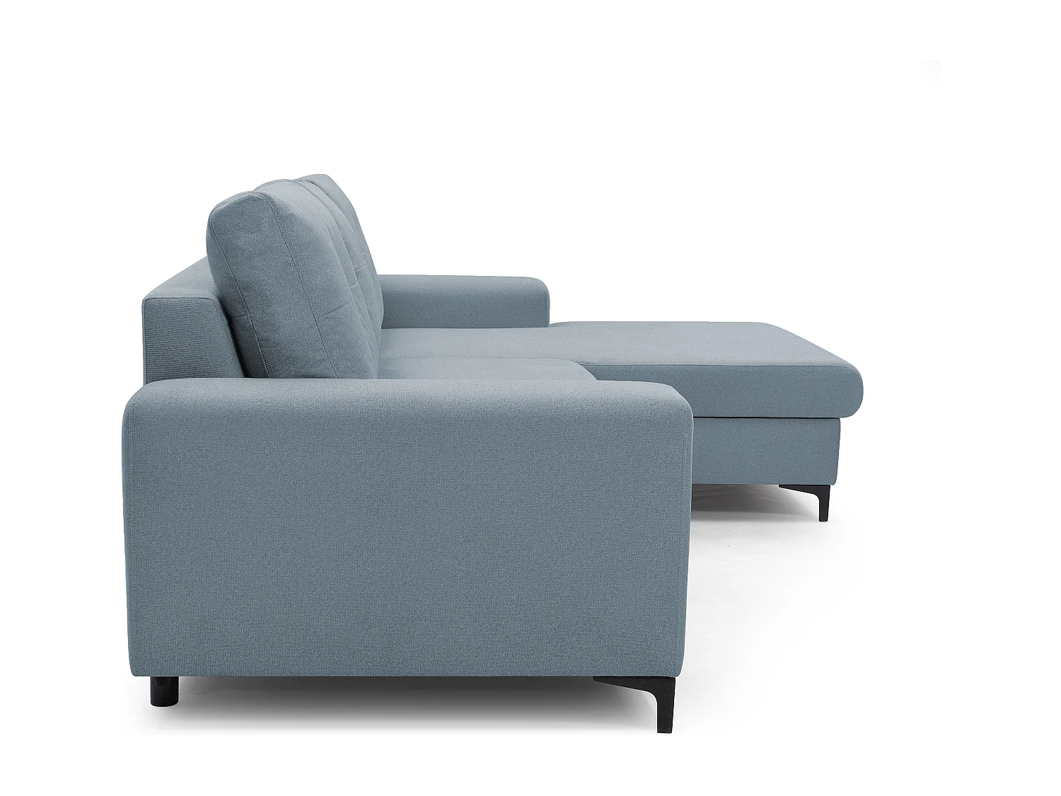 Hoekbank AVRA – Slaapfunctie, opbergruimte, rechterzijde, 251x165x85 cm, kleur: BLAUW