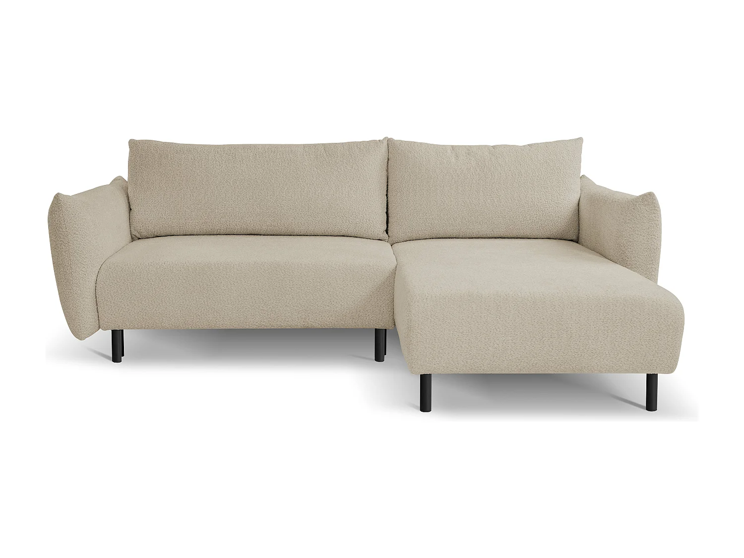 Hoekbank ADEL met slaapfunctie en opbergruimte – L-vorm, metalen poten, verstelbaar, 145x212 cm, 257x90x171 cm, DONKERBEIGE RECHTS