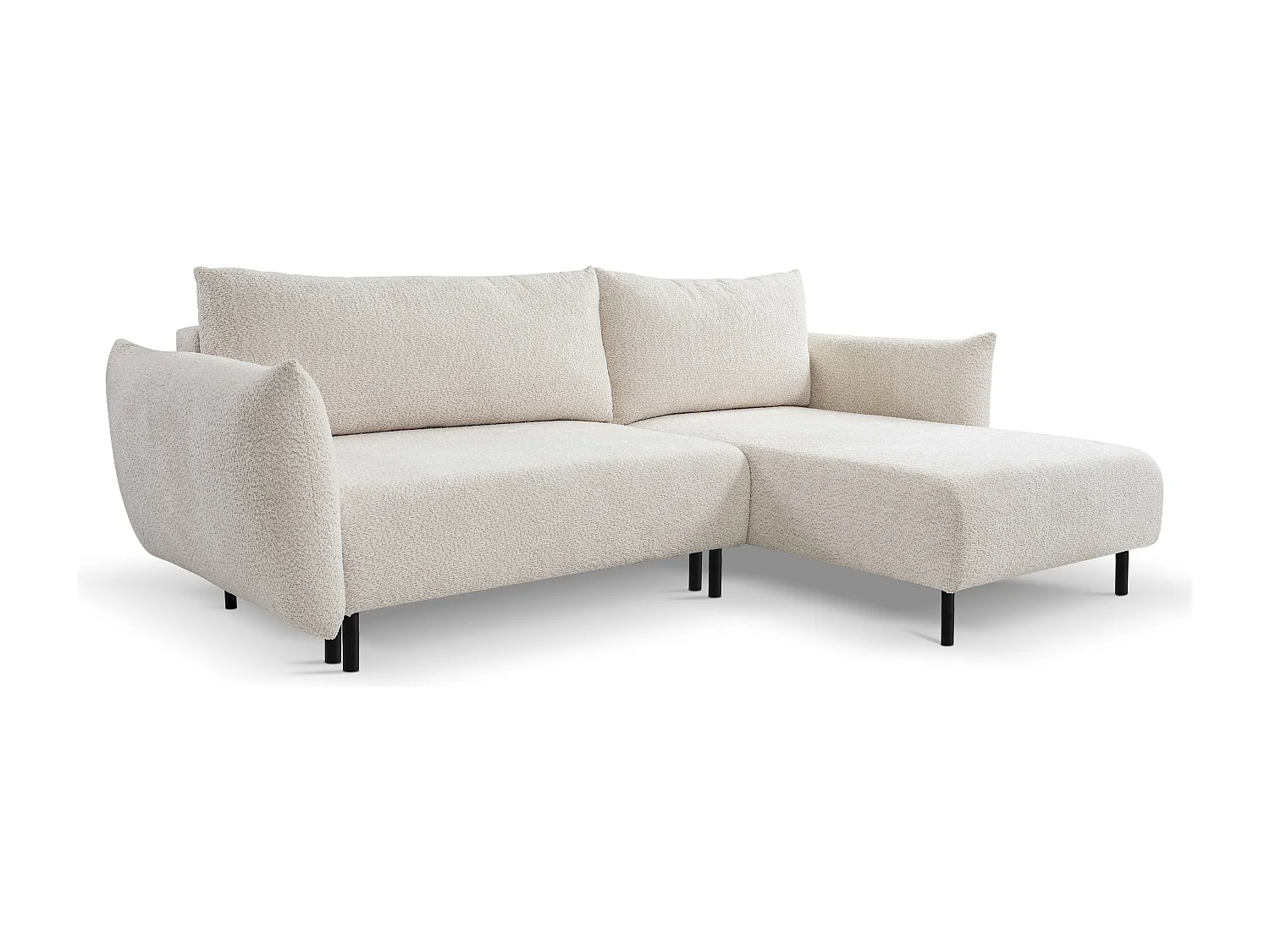 Ecksofa ADEL mit Schlaffunktion und Bettkasten – L-Form, Metallfüße, verstellbar, 145x212cm, 257x90x171cm FESTLICH RECHTS