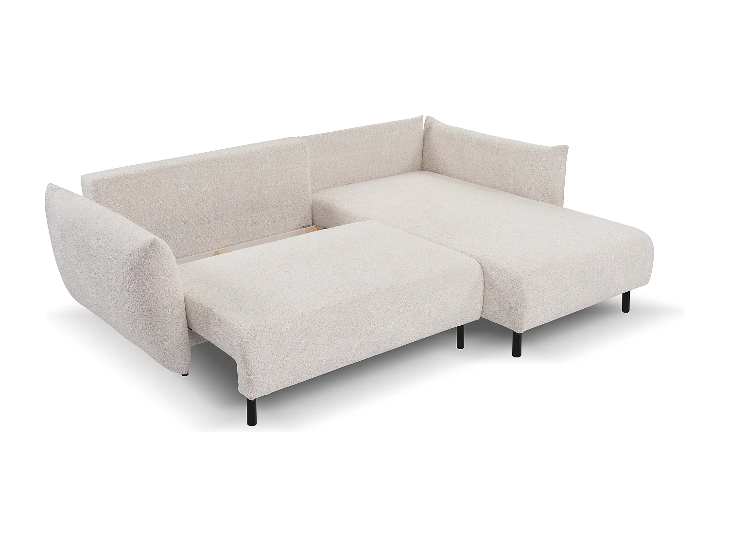 Ecksofa ADEL mit Schlaffunktion und Bettkasten – L-Form, Metallfüße, verstellbar, 145x212cm, 257x90x171cm FESTLICH RECHTS