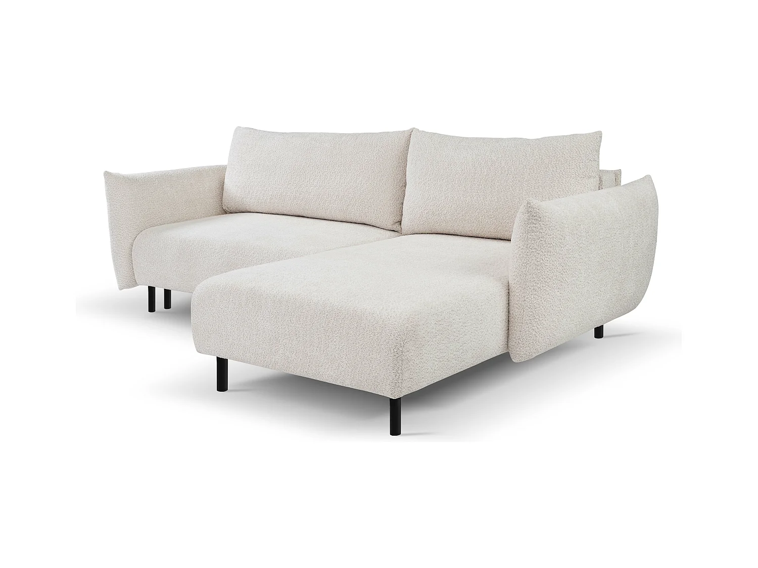 Ecksofa ADEL mit Schlaffunktion und Bettkasten – L-Form, Metallfüße, verstellbar, 145x212cm, 257x90x171cm FESTLICH RECHTS