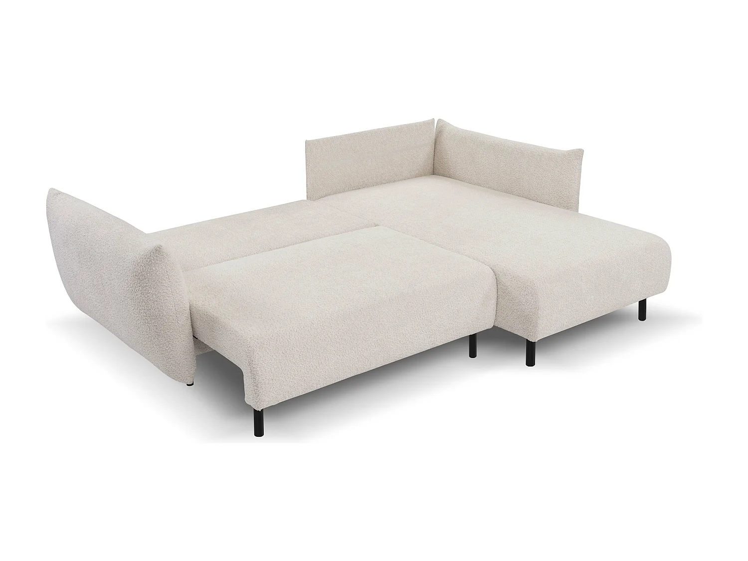 Hoekbank ADEL met slaapfunctie en opbergruimte – L-vorm, metalen poten, verstelbaar, 145x212 cm, 257x90x171 cm, KERST RECHTS