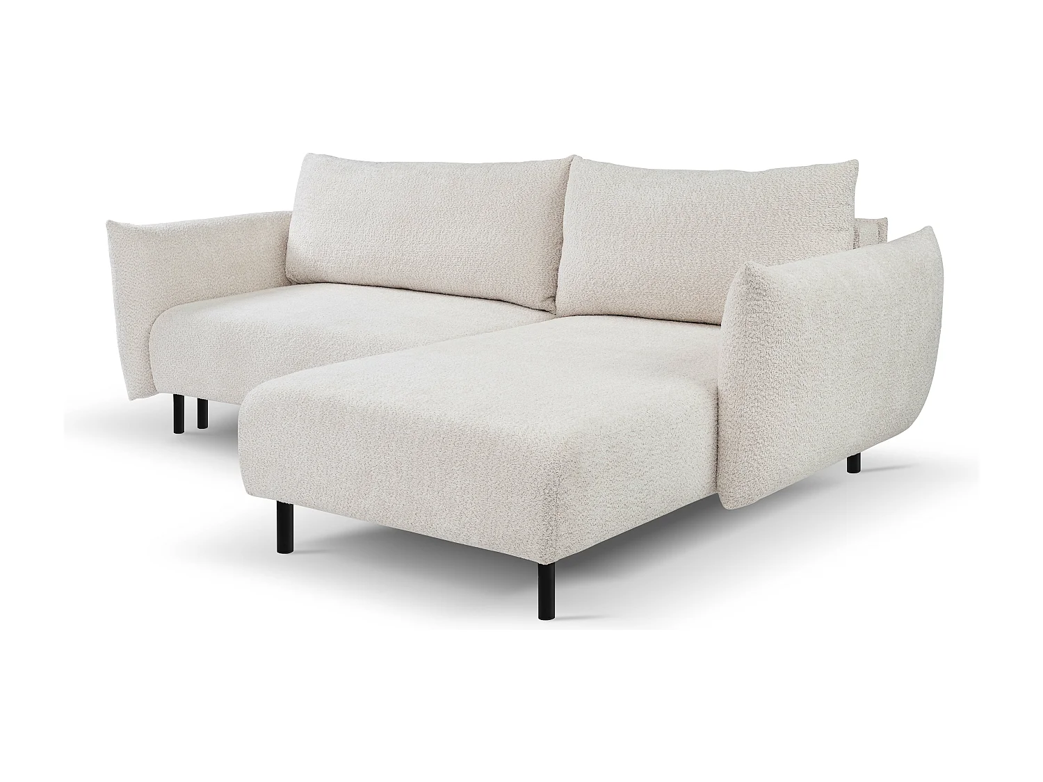 Hoekbank ADEL met slaapfunctie en opbergruimte – L-vorm, metalen poten, verstelbaar, 145x212 cm, 257x90x171 cm, KERST RECHTS